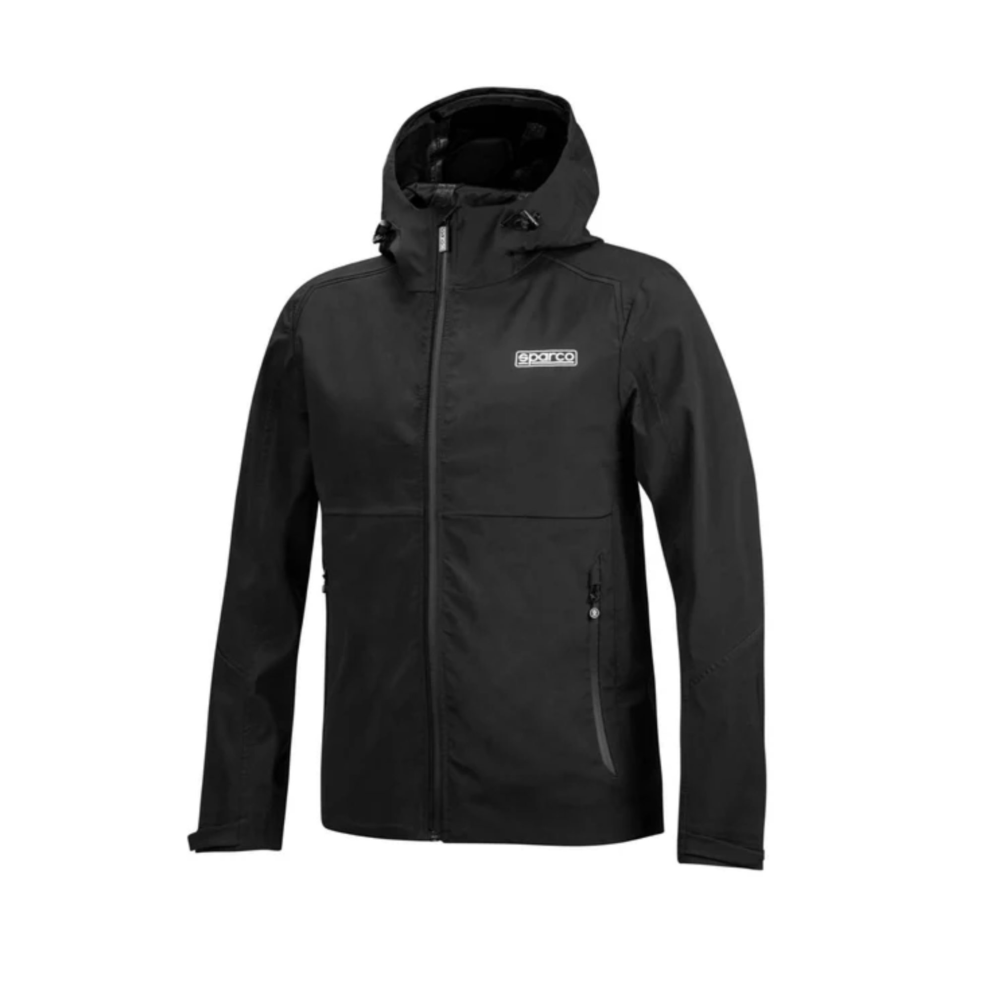 The front of the black Sparco 3 in 1 All-Season Jacket from Sparco.