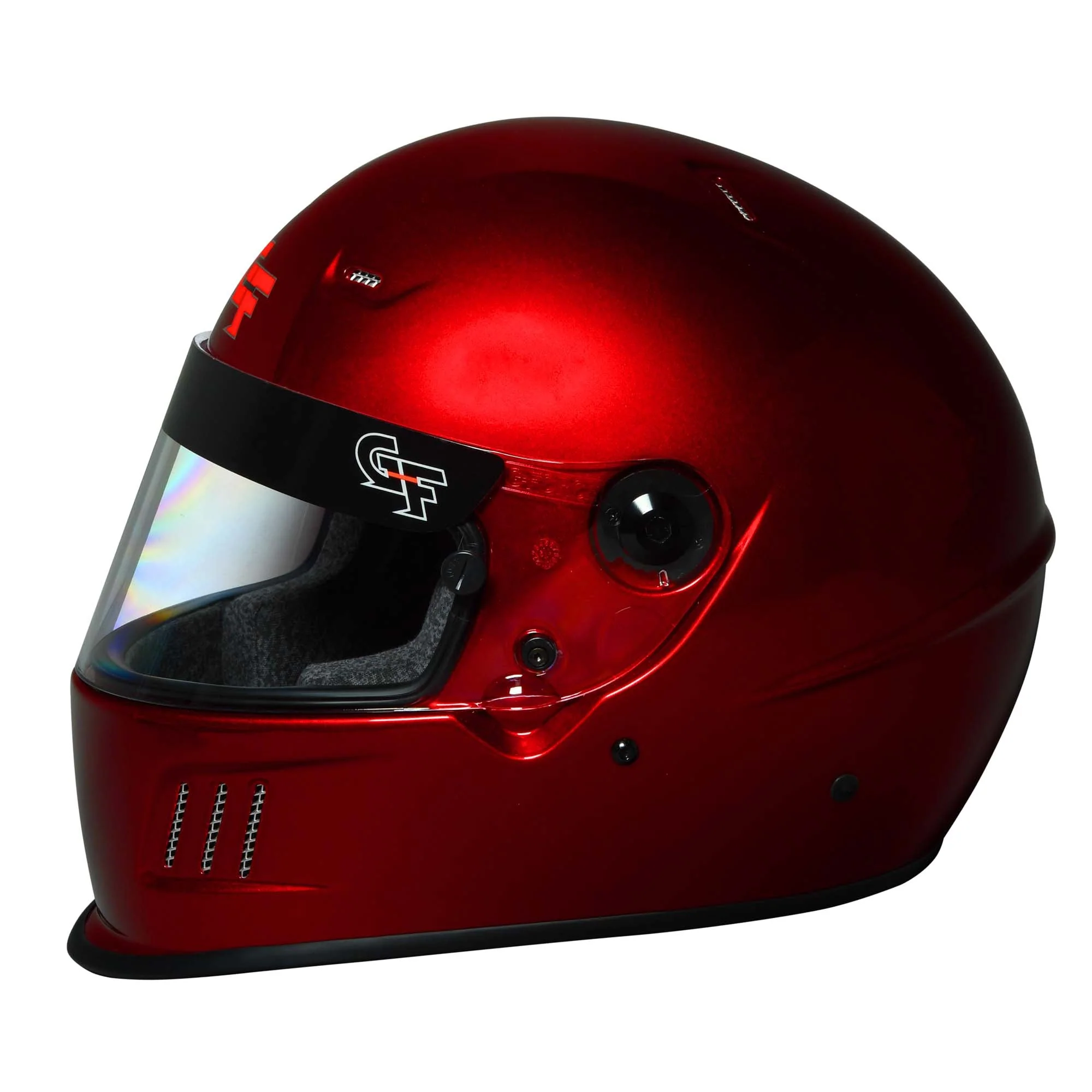The red G-Force Rift SA2020 Helmet from G-Force from the side.