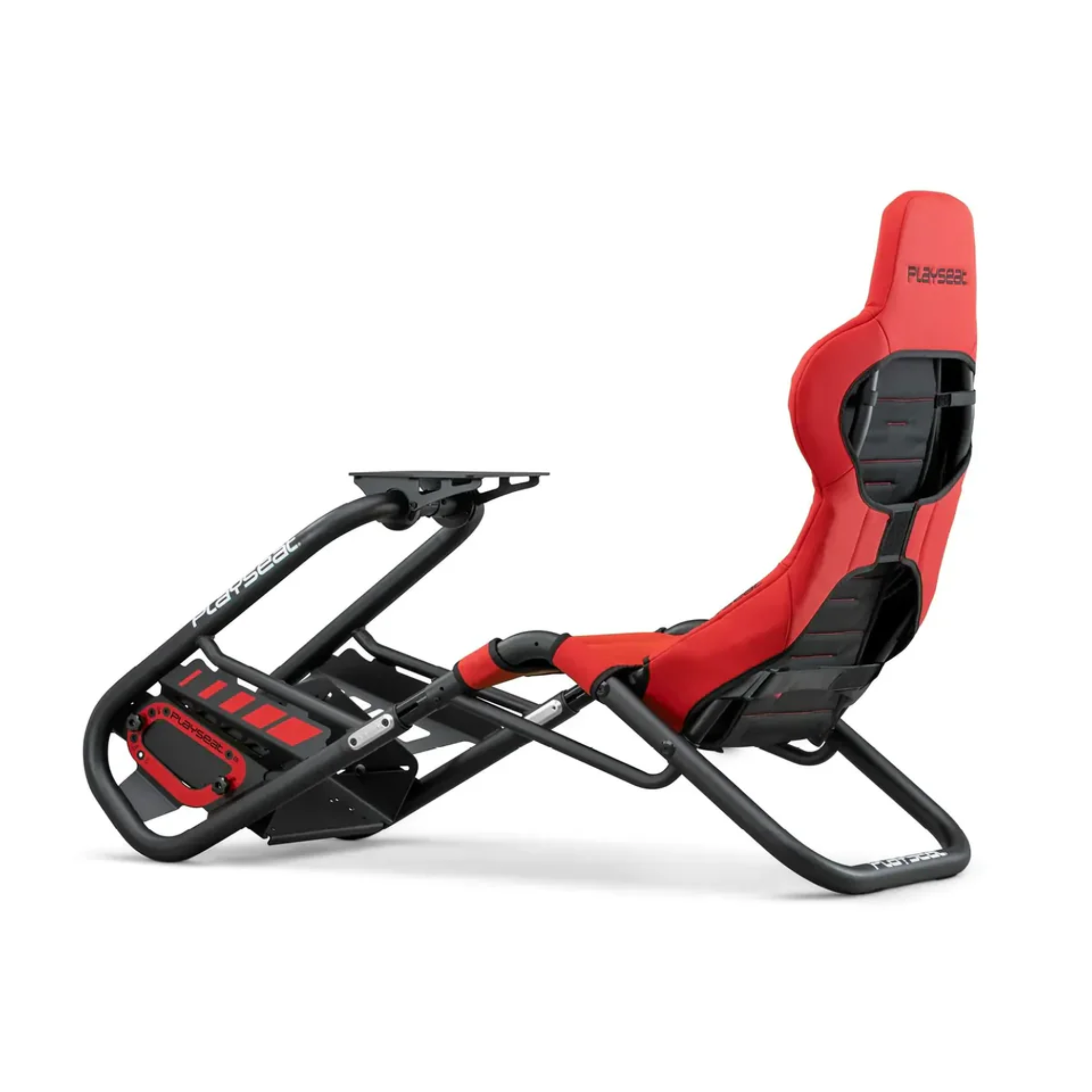 The red Playseat Trophy from Playseat from an angle.