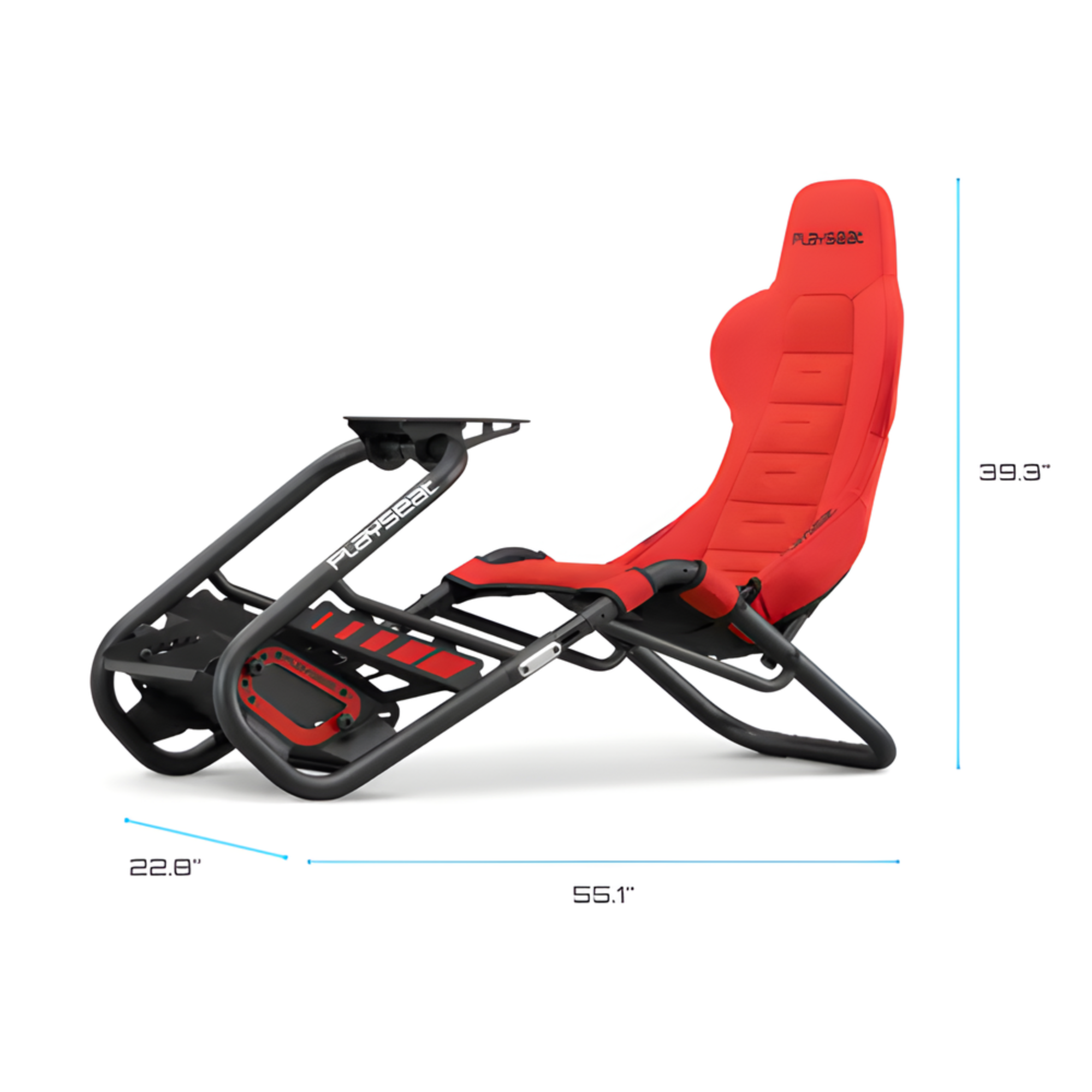 The red Playseat Trophy from Playseat dimensions.