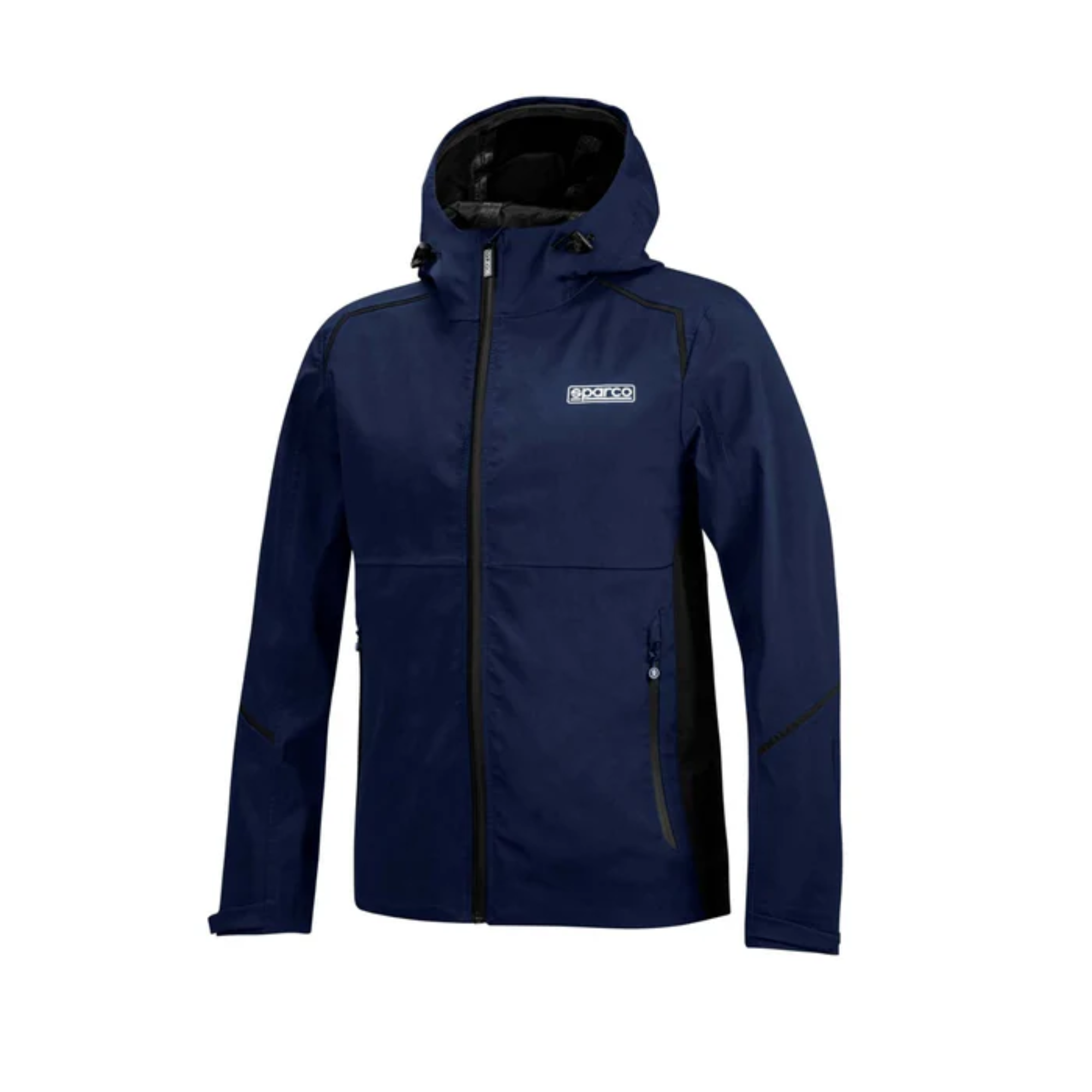 The front of the navy and black Sparco 3 in 1 All-Season Jacket from Sparco.