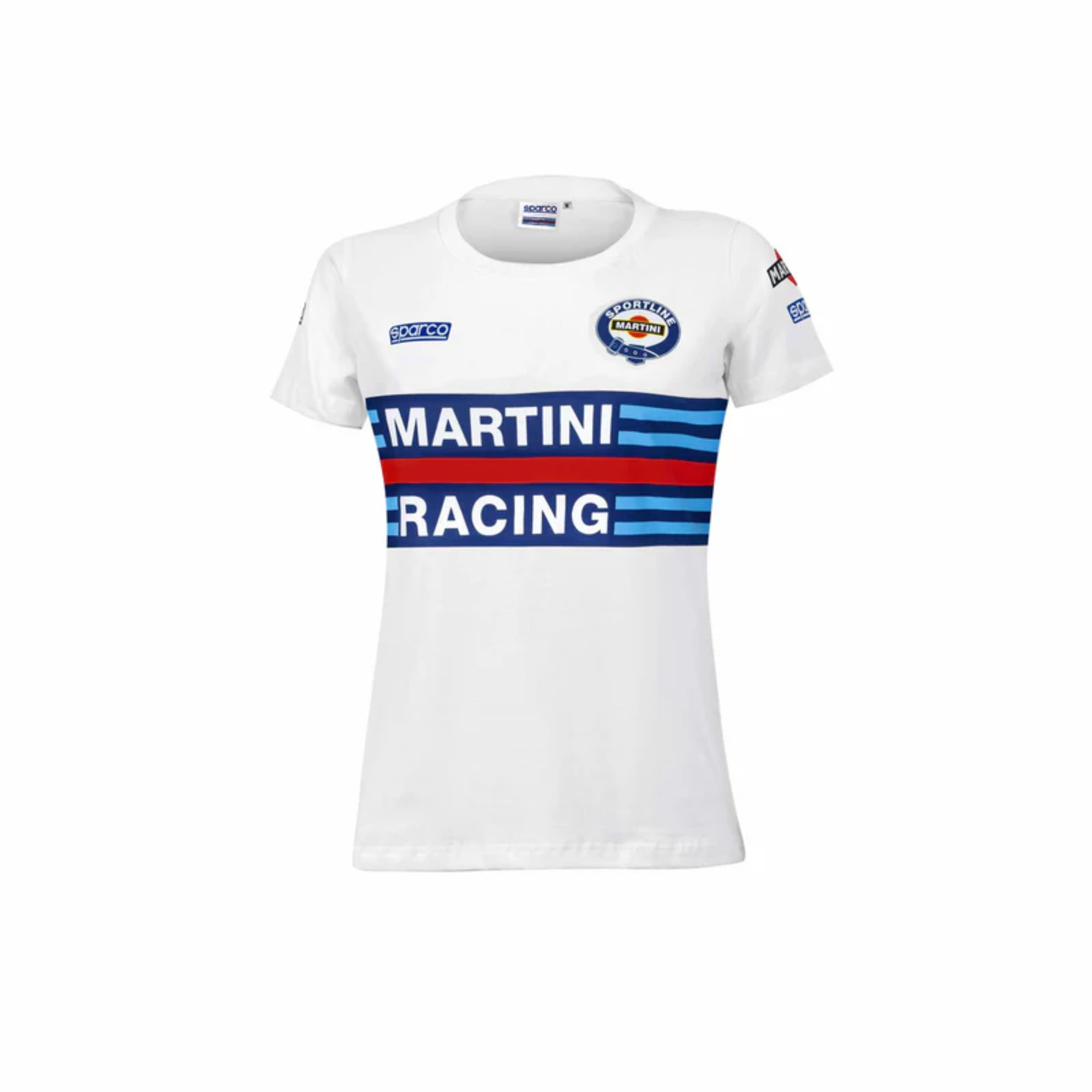 The white and blue Sparco Martini Ladies T-Shirt from Sparco.